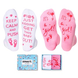 Zmart First Mothers Day Gifts for New Moms, Mom to Be Expecting Mother Gifts for Pregnant Friend Wife, Labor and Delivery Socks 2 Pack