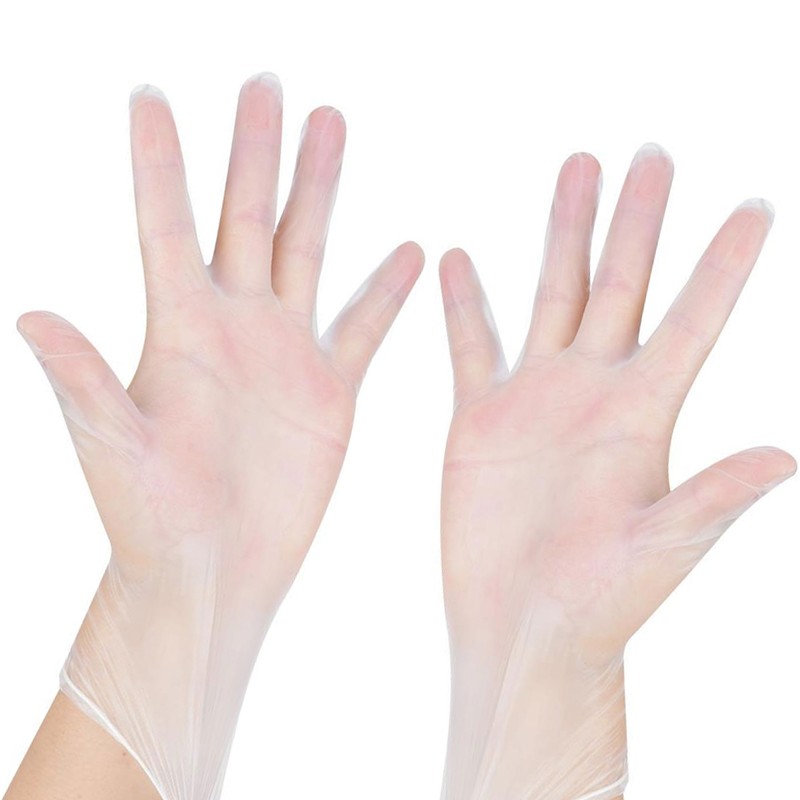 50Pairs Box Disposable PVC Examination Gloves Clear Powder Free Safety