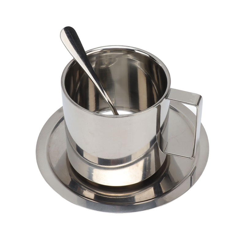 Stainless Steel Coffee Cup Set Double Walled Rustproof Modern Latte