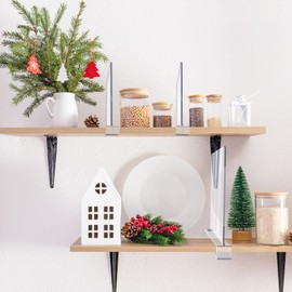 12 Pack Acrylic Shelf Dividers, Clear Shelf Divider for Closet Organization, Closet Shelf Separators for Clothes/Purses, Wood Shelves Organizers in Bedroom, Kitchen, Office, Cabinets, Bathroom Storage