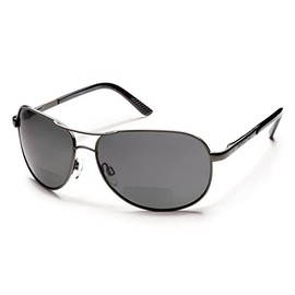 Suncloud Aviator Prescription Bifocal Reading Sunglasses - Gunmetal/Gray Polarized +1.50