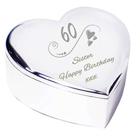 Chris Bag Of Goodies Sister 60th 60 Sixty Years Old Sixtieth Birthday Heart Shaped Trinket Box Keepsake Idea