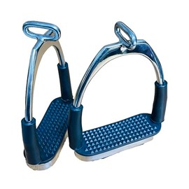 Offset Flexible Polish Silver Safety Stirrups Bending Iron Horse Riding S/Steel English Stirrups (4.75" inch)