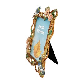 Pasiir Vintage Photo Frame 5x7, Hand Painted Floral Picture Frame with Metal Frame and High Definition Glass for Table Top Display, Home Decor