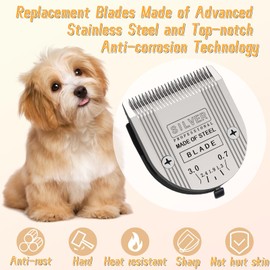 Adjustable 5 in 1 Blades Dog Grooming Blades Compatible with Wahl Animal Clipper Arco, Bravura, Chromado, Creativa, Figura, and Motion Pet, Dog, and Horse (Silver/2PCS)