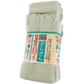 Work Style Ace AG245 Silk Smooth Socks, 5 Toe Socks, Assorted Colors, 4 Pairs Set, 9.6 - 10.6 inches (24.5 - 27.0 cm)