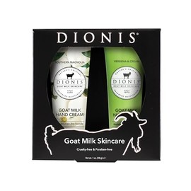 Dionis Goat Milk Skincare Hand Cream Set of 2 - Cruelty Free, Paraben Free Travel Size Moisturizer Duo, Southern Magnolia and Lemon Verbena & Cream Scented 1oz Mini Lotions For Dry Hands in a Gift Box