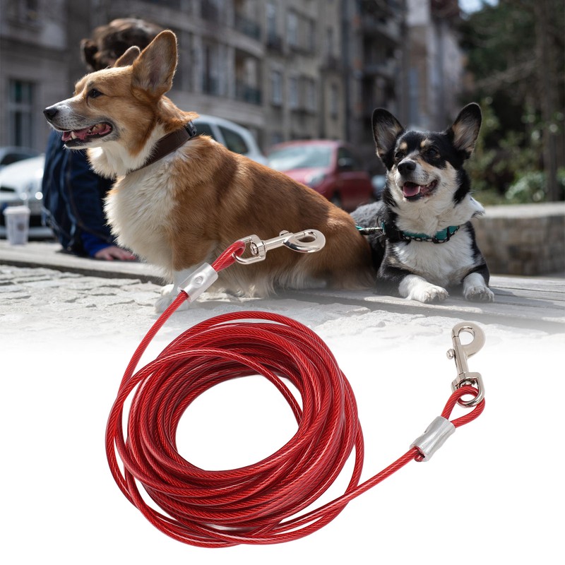 Dog Tie Out Cable Steel Wire Double Head Bite Resistant