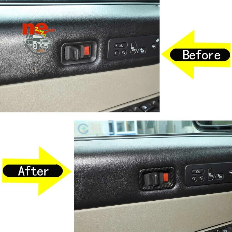 necar2020 Car Door Lock Frame Trim Decorate ABS Carbon Accessories