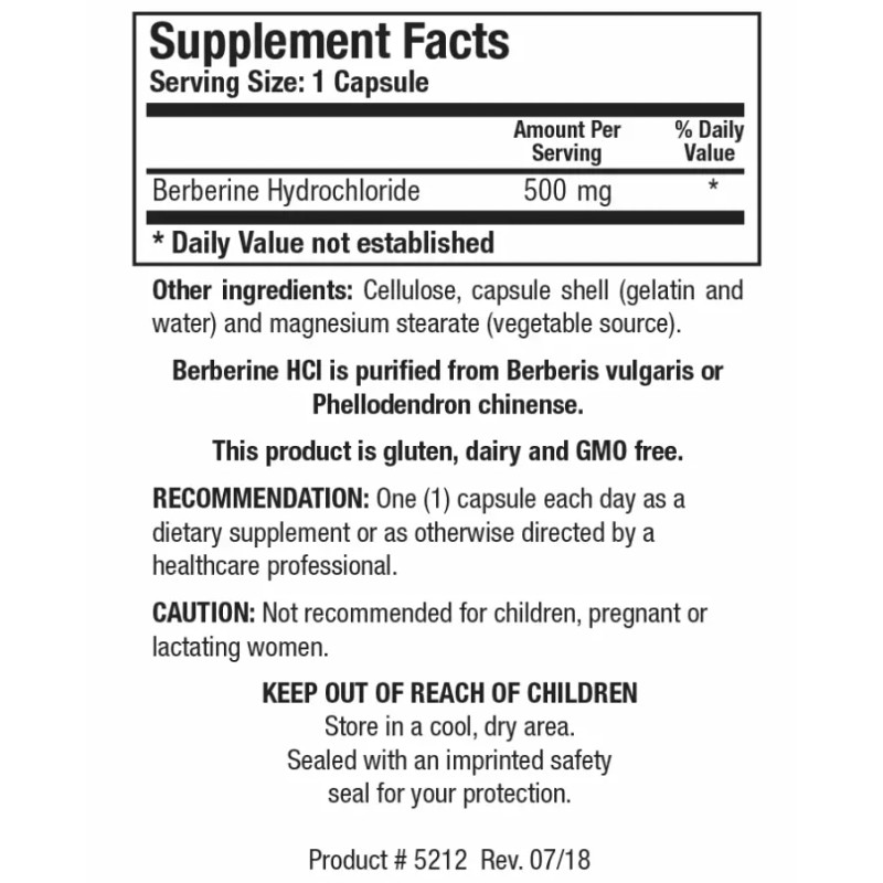 Biotics BERBERINE HCL 90 cap Support Normal Glucose Lipid Metabolism