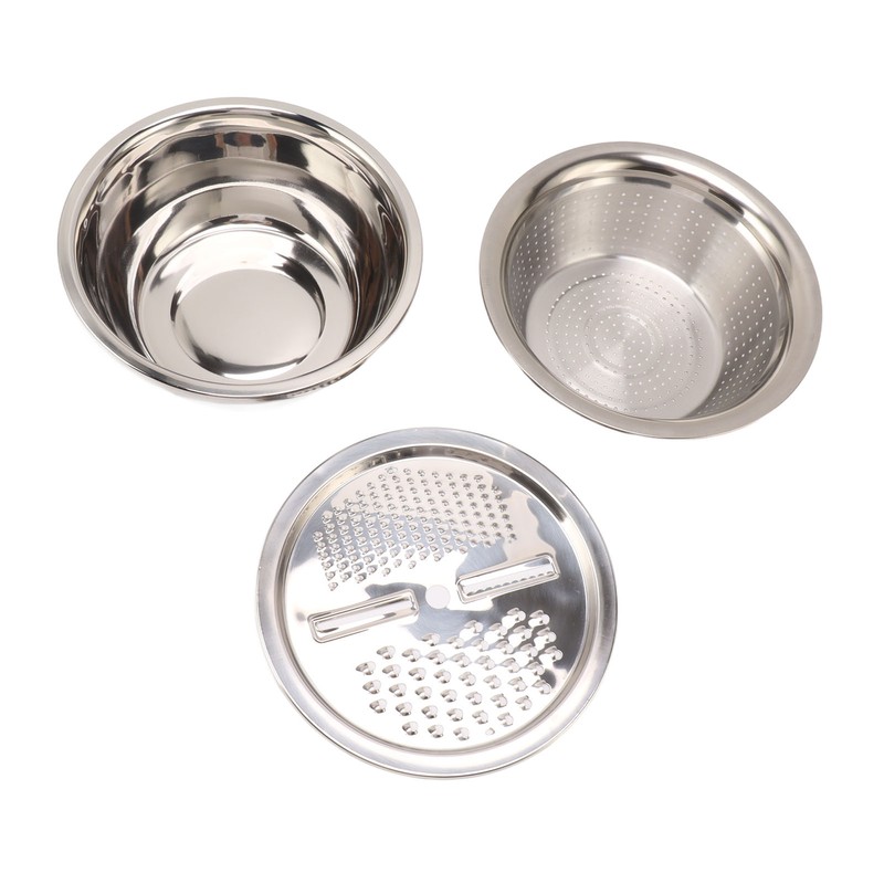 3pcs Stainless Steel Drain Basket Vegetable Cutter 3 in 1