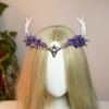 MOSTORY Purple Antler Fairy Crown - Deer Horns Elf Flower