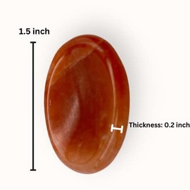 GEMSCITE GEMSCITE Red Aventurine Thumb Worry Stones Metaphysical Gemstone Crystal Healing Reiki Men Women Gift FENG Shui Positive Energy Love Wellness Palm Stones Wicca Powerful