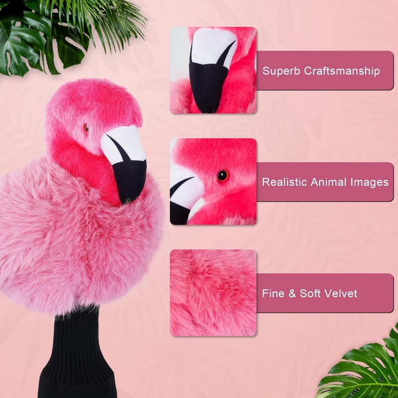 mytag Funny Golf Club Head Covers, Flamingo Animal Plush Driver