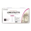 VIVACE Clear Long Stiletto 500pcs Artificial Fake Gel Nail Tips,10