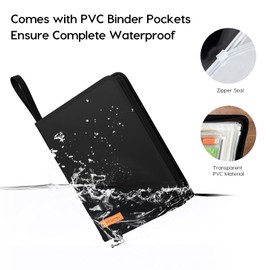 Waterproof Document Organizer Folio, Fireproof Document Bag for Home, 4 Ring Zipper Binder for Important Document Storage and Bill, in Case I Go Missing Binder for Birth Certificate Protector