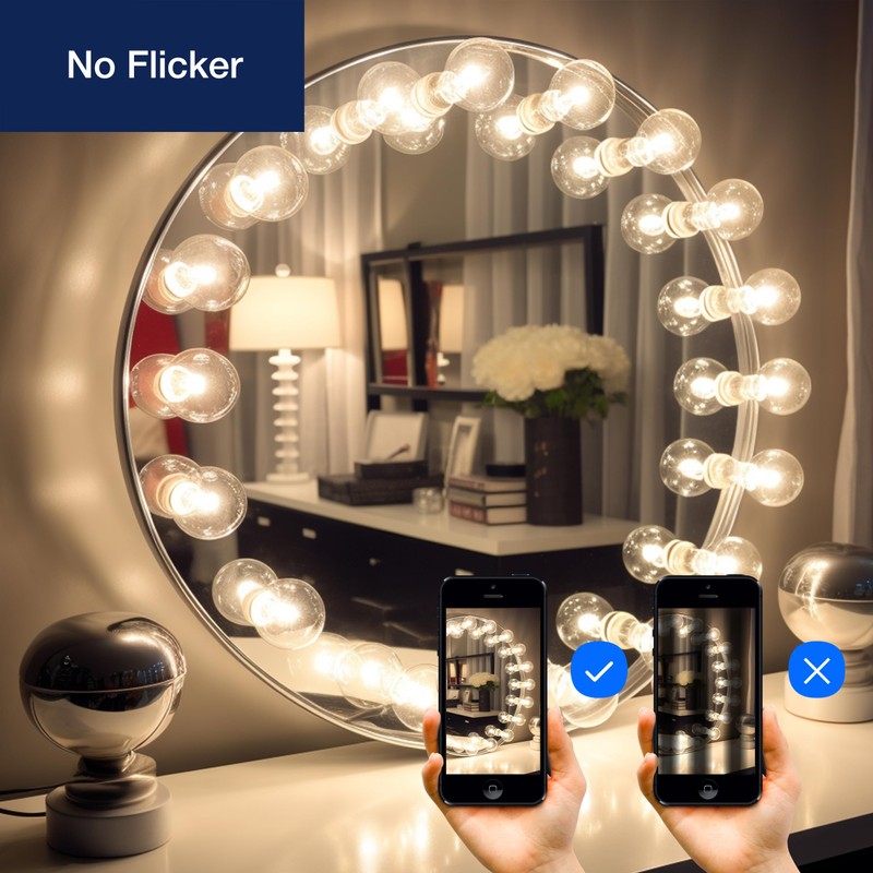 FLSNT 60W Equivalent LED Globe Candelabra Bulbs, Dimmable G16.5 LED
