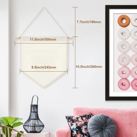 FVIEXE 6PCS Canvas Banner Blank, Canvas Banners with Wooden Dowel, Enamel Pin Wall Display Banner Holder for Enamel Pins Lapels Badges Buttons Patches Collection