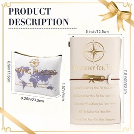 4 Pcs Graduation Gifts for Her Him, Class of 2025 Graduation Gifts for College High School Students Nurse Includes Graduation Ballpoint Pen, Graduation Keychain, Graduation Leather Journal Makeup Bag