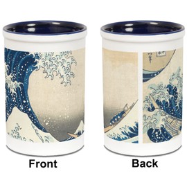 YouCustomizeIt Great Wave off Kanagawa Ceramic Pencil Holders - Blue