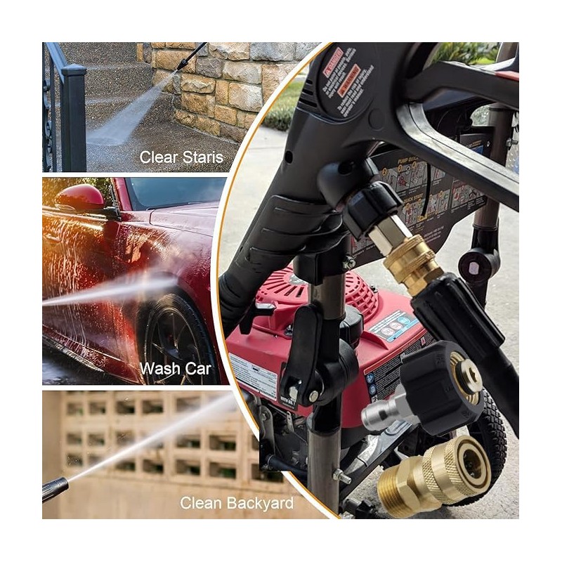 WEZCHUGHAOL Pressure Washer Adapter Set, Quick Connect Gun to Wand,