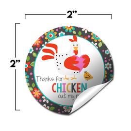 Cool Chick Chicken Themed Birthday Party Sticker Labels, 40 2" Party Circle Stickers by Amanda Creation, Great for Party Favors, Envelope Seals & Goodie Bags