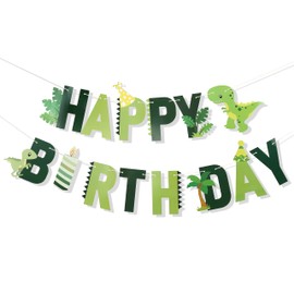 Banner de cumpleaños con diseño de dinosaurio, diseño de dinosaurio, diseño de dinosaurio, decoración de fiesta de cumpleaños para niños, suministros de fiesta, accesorios de fotos para tartas de