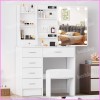 Yamissi Makeup Vanity Set with LED Lighted Mirror and Charging