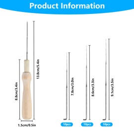 XiangJunly 30-Piece Felting Needle Set, Felting Needles, 3 Sizes Felting Needles with Wooden Handle Tool, Wool Felt Tools, Wool Felt Needle for Beginners Children, Needle Felting