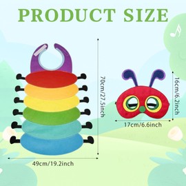 Amycute Caterpillar Costume for Kids Toddlers, World Book Day Costume Fancy Dress for Girls and Boys Age 3-12Y