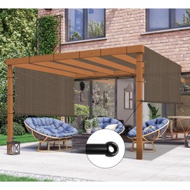 INFRANGE 6' x 28' Universal Pergola Shade Cover Replacement Canopy with Grommets Weighted Rods Permeable for Outdoor Patio Porch Backyard Gazebo Brown
