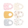 6pcs Infant Bibs U Shaped Snap Button Closure Cotton Waterproof