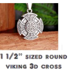 Fashion Jewelry 1  1/2" CELTIC KNOT CROSS IRISH VIKING Pendant 925 Sterling Silver 20" Necklace