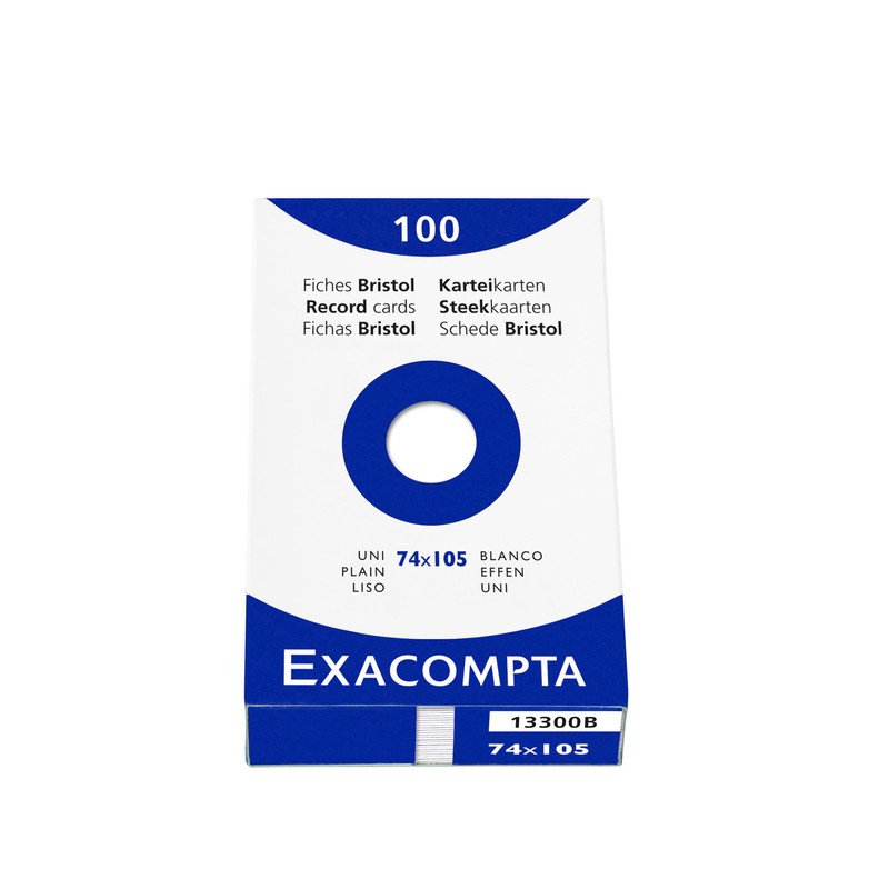 Exacompta Bristol 13300B Index Cards 74 x 105 mm Blank