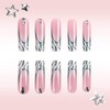RUOKEXIN Long Press on Nails Square Fake Nails Glitter False