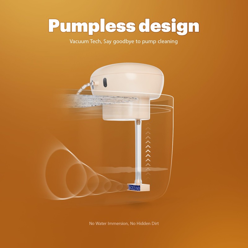 PetTop Pumpless Cat Water Fountain - 102oz/3L - Stainless Steel