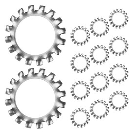 BOUMVID Pack of 15 M6 Tooth Washers Locking Washers, Serrated External Toothing Washers, Stainless Steel 304 Tooth Washers Clamping Discs Size Assortment Spring Washers for Screw Attachment