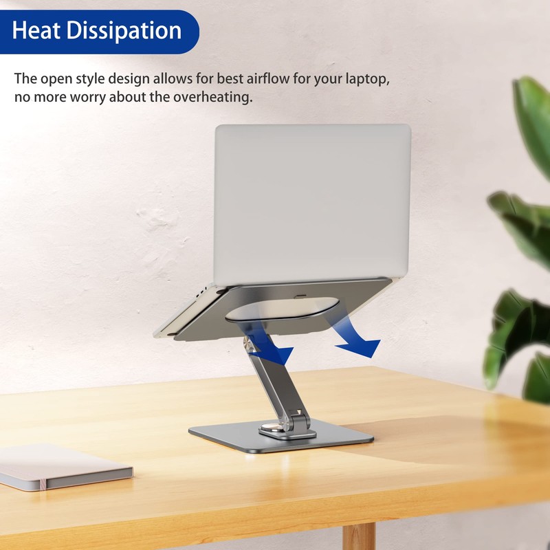 BESIGN LSX7 Laptop Stand with 360° Rotating Base, Ergonomic Adjustable
