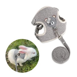 Rabbit Lead, Adjustable Rabbit Lead, Rabbit Accessories, 120 cm Rabbit Harness Set with Lead, for Rabbits, Small Cats and Other Small Pets