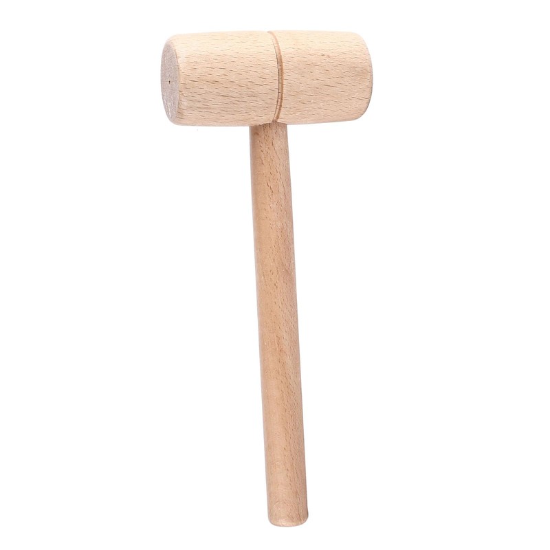 Wooden Mallet Beech Wood Hammer Head Tool Solid Round Head
