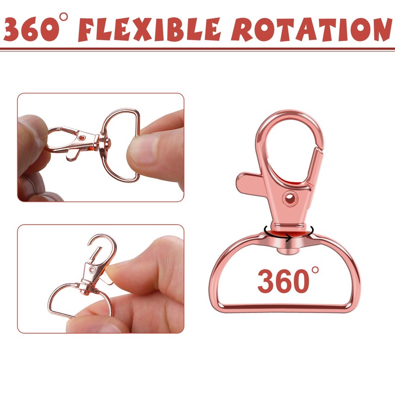 Pack of 50 Key Chain Twist Clasps Lanyard Carabiner Clasp