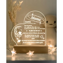 DJLLA Gifts for Mum Birthday Gift Mother's Day Gift for Mum Night Light with Warm White Light Lamp Christmas Gifts for Mum Best Mum Gift
