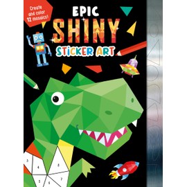 Epic Shiny Sticker Art: Create and Color 12 Mosaics!