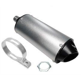 JMCHstore Performance Exhaust Muffler Silencer for Predator 212 196cc GX160 420cc 301cc GX390 98cc 6.5hp, Coleman CT200U BT200X KT196 CT100U Baja Massimo MB200 Go Kart Engine Mini Bike Parts (Sliver)