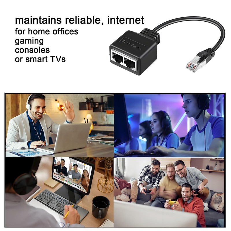 Syylqyr 1 PCS Ethernet Splitter 1 to 2, Rj45 Splitter