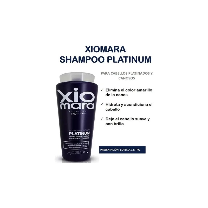 Shampoo Matizador De Canas Profesional Xiomara 1 Lt