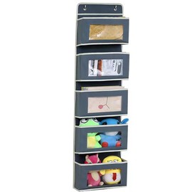 DDGAO Over Door Storage Hanging Organiser - 5 Clear Window Pockets Organizer For Toys, Wallets And Towels (Ordinary)