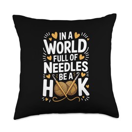 Crochet Funny Crocheting Crocheter Throw Pillow