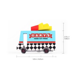 Candylab Toys CANDYCAR® Wooden Food Truck Collection - French Fry Van, Premium Handcrafted Beech Wood Toy Car