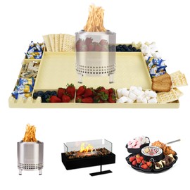 Silicone Mat for Solo Stove Mesa XL&Tabletop Fire Pit, Heat-Resistant Grill Mat, Indoor Fireplace Accessories, Portable Cooking Pad for Smores Maker, Deck, Patio, BBQ,Cooking,and Outdoor Use-Beige